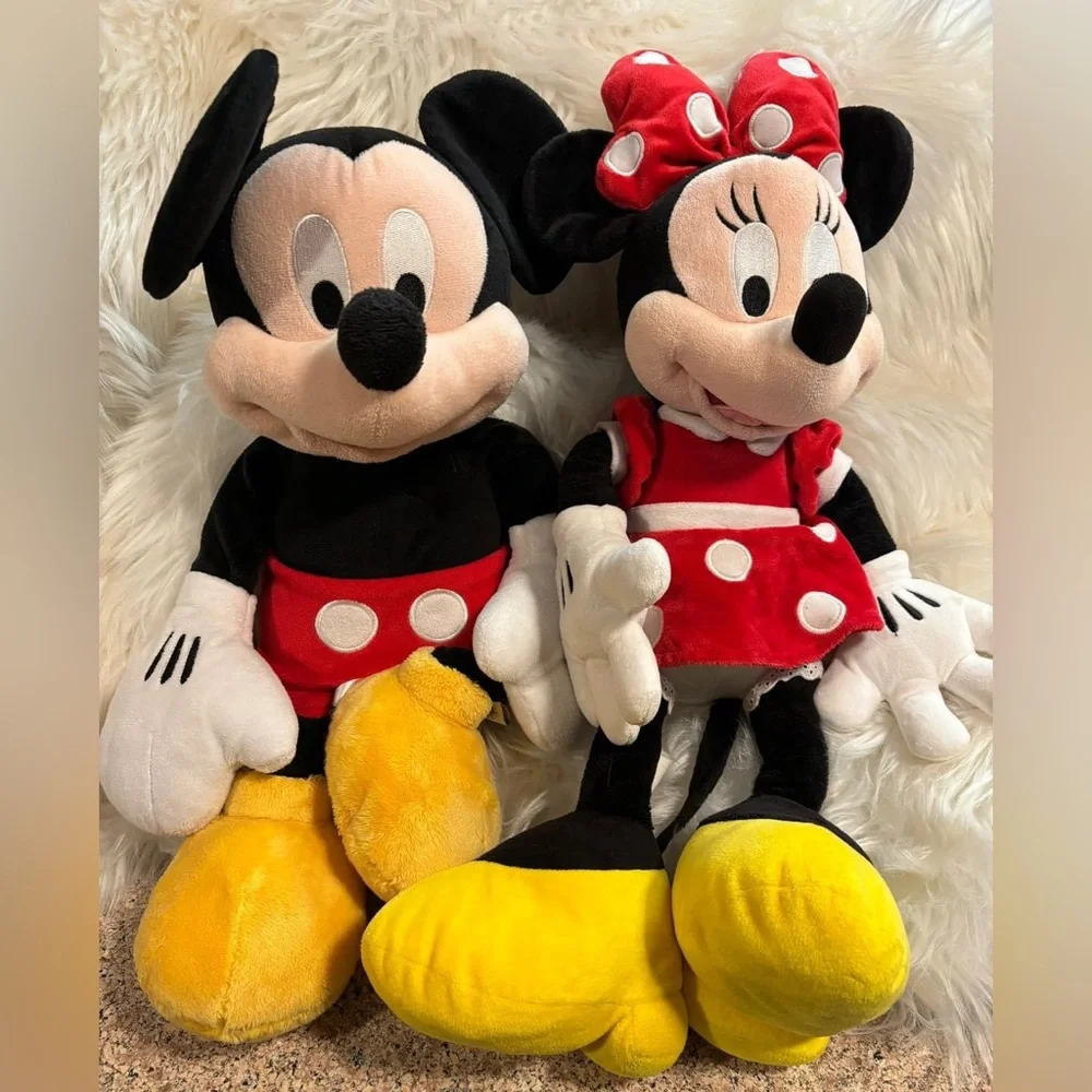 Mickey and Minnie Plush Set 24 Inch EUC